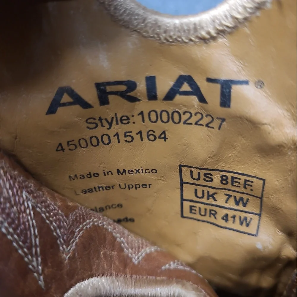 ARIAT Roughstock Brown Bullhide Leather Square Mens Cowboy Boots #10002227 8 EE